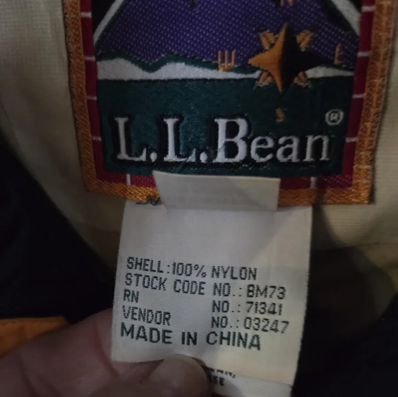 Vintage 1990's L.L. Bean Mountain Guide Gore-tex Shell Jacket Black & Yellow PL - Picture 6 of 10